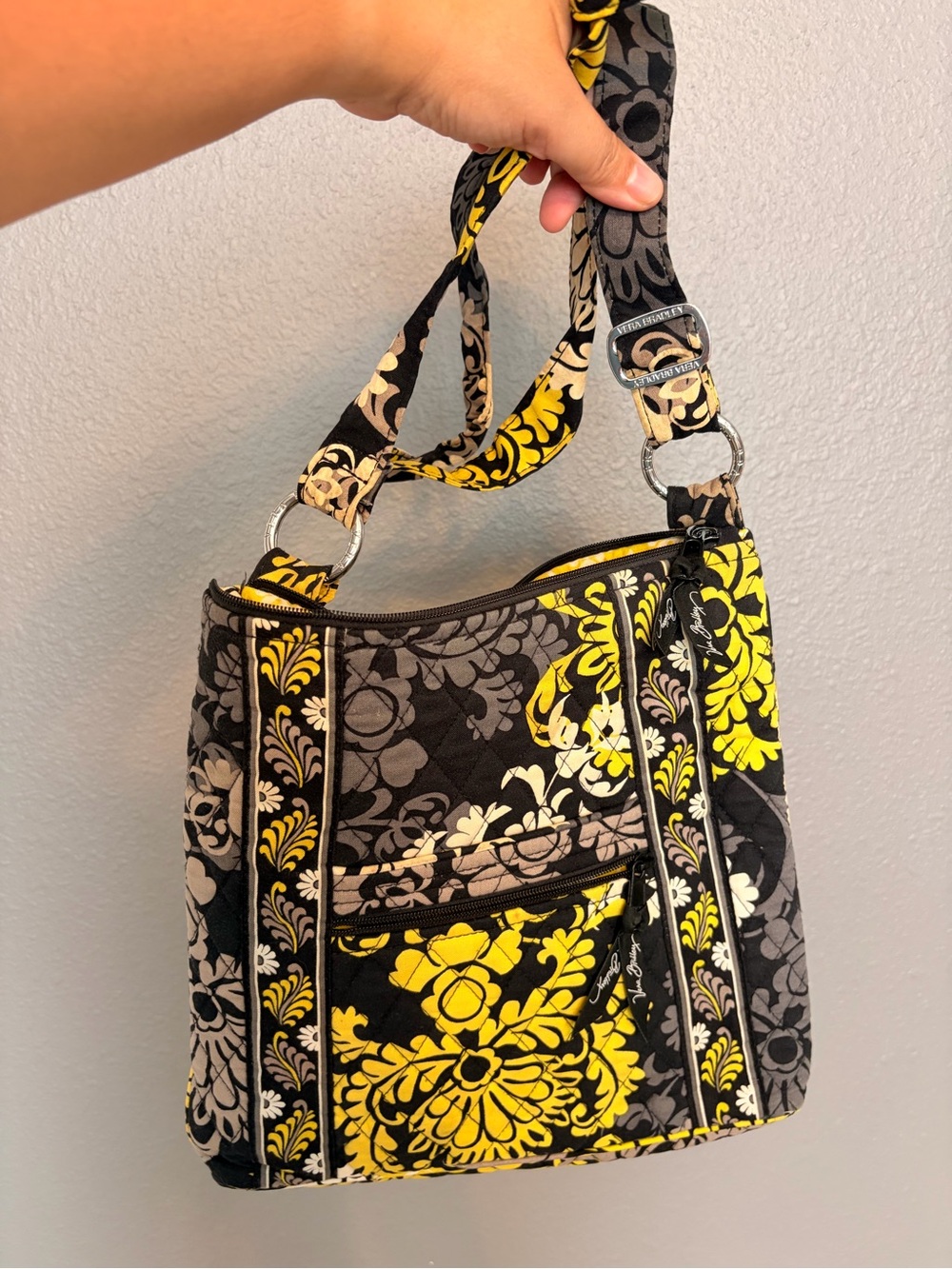 Vera Bradley Yellow & Black Quilted Shoulder Bag